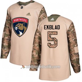 Män Ishockey Florida Panthers Tröja Aaron Ekblad 5 Adidas 2017-2018 Camo Veterans Day Practice Authentic